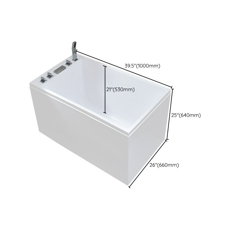 Modern Stand Alone White Bath Acrylic Rectangular Soaking Bathtub Clearhalo 'Bathroom Remodel & Bathroom Fixtures' 'Bathtubs' 'Home Improvement' 'home_improvement' 'home_improvement_bathtubs' 'Showers & Bathtubs' 1200x1200_77d55af2-5eec-43ee-bdbb-05ebc87521d2