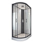 Striped Tempered Glass Shower Stall Black Double Sliding Door Shower Room Clearhalo 'Bathroom Remodel & Bathroom Fixtures' 'Home Improvement' 'home_improvement' 'home_improvement_shower_stalls_enclosures' 'Shower Stalls & Enclosures' 'shower_stalls_enclosures' 'Showers & Bathtubs' 1200x1200_77d824b0-4508-4baa-9527-b9f5ac4d6aa7
