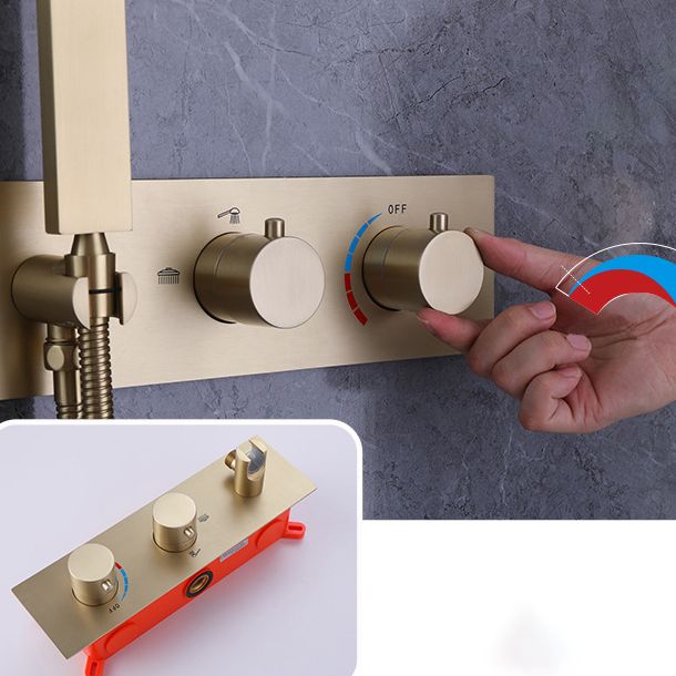 Shower System Square Rain Massage Handheld Shower Wall Mounted Shower Head Clearhalo 'Bathroom Remodel & Bathroom Fixtures' 'Home Improvement' 'home_improvement' 'home_improvement_shower_faucets' 'Shower Faucets & Systems' 'shower_faucets' 'Showers & Bathtubs Plumbing' 'Showers & Bathtubs' 1200x1200_77dbcddb-4aca-417b-9b72-7ad3ed42d4ae