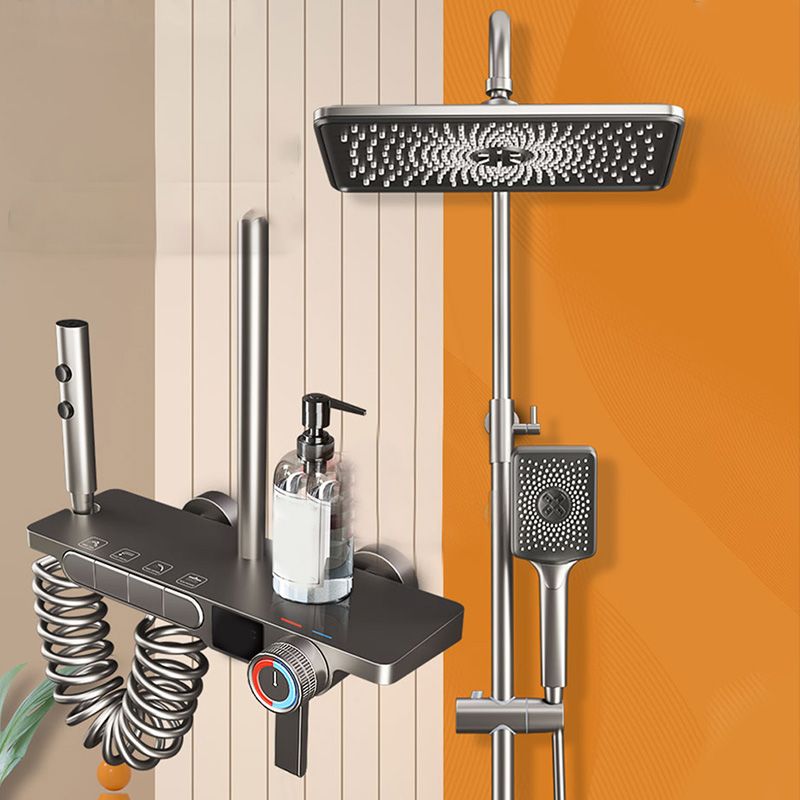 Modern Wall Mount Shower Trim Adjustable Spray Pattern Shower Head Combo Clearhalo 'Bathroom Remodel & Bathroom Fixtures' 'Home Improvement' 'home_improvement' 'home_improvement_shower_faucets' 'Shower Faucets & Systems' 'shower_faucets' 'Showers & Bathtubs Plumbing' 'Showers & Bathtubs' 1200x1200_77e519c4-1c8e-4341-b967-83049d1c3976