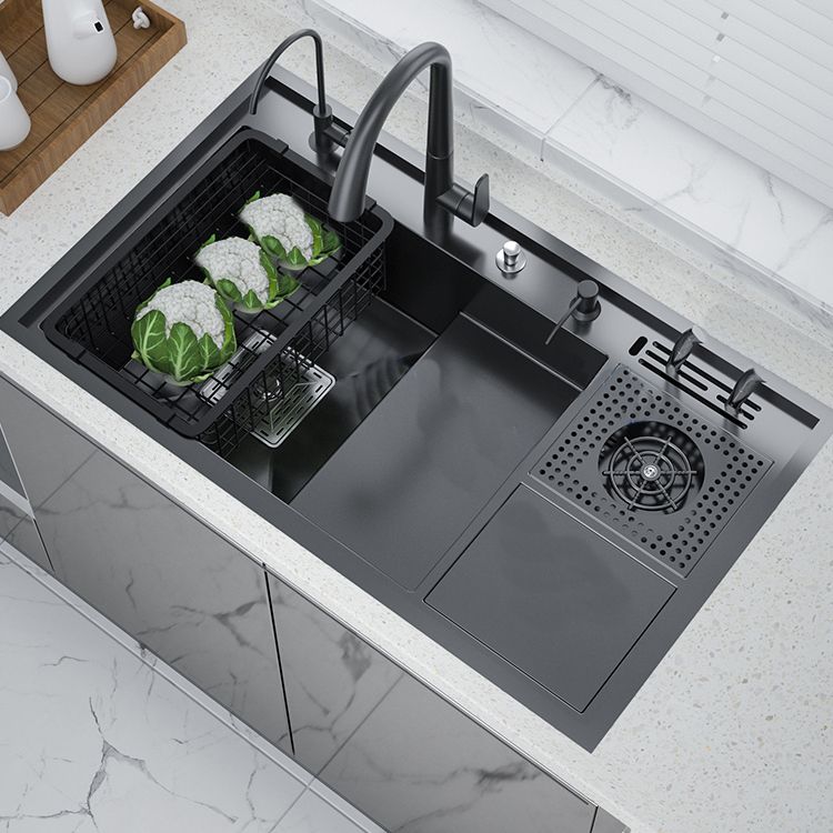 Stainless Steel Kitchen Sink Single Bowl Workstation Sink with Soundproofing Clearhalo 'Home Improvement' 'home_improvement' 'home_improvement_kitchen_sinks' 'Kitchen Remodel & Kitchen Fixtures' 'Kitchen Sinks & Faucet Components' 'Kitchen Sinks' 'kitchen_sinks' 1200x1200_77fabedf-4d8c-478a-89f0-cc9440723134