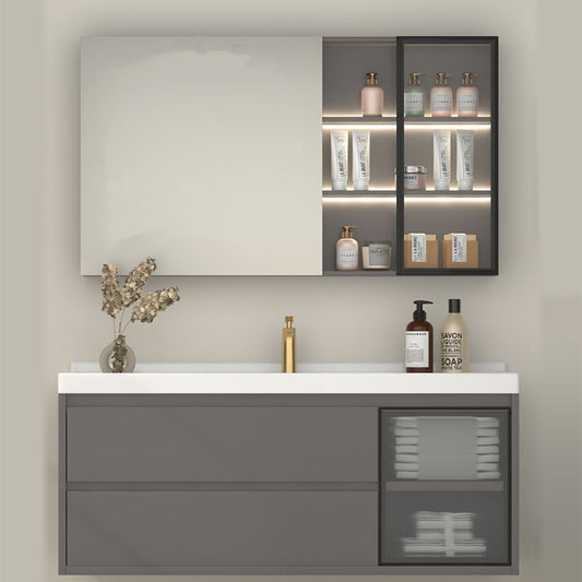 Wall Mount Gray Sink Vanity Modern Ceramic Single Rectangular Vanity Clearhalo 'Bathroom Remodel & Bathroom Fixtures' 'Bathroom Vanities' 'bathroom_vanities' 'Home Improvement' 'home_improvement' 'home_improvement_bathroom_vanities' 1200x1200_783defd8-84d1-4766-8068-90dcfb2daf21