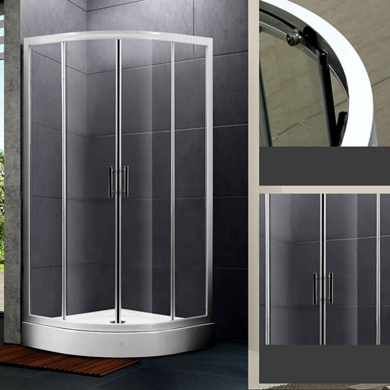 Round Shower Kit Tempered Glass Shower Enclosure with Door Handle Clearhalo 'Bathroom Remodel & Bathroom Fixtures' 'Home Improvement' 'home_improvement' 'home_improvement_shower_stalls_enclosures' 'Shower Stalls & Enclosures' 'shower_stalls_enclosures' 'Showers & Bathtubs' 1200x1200_783f1135-7ee6-4c2f-9372-bd55e87ea37f