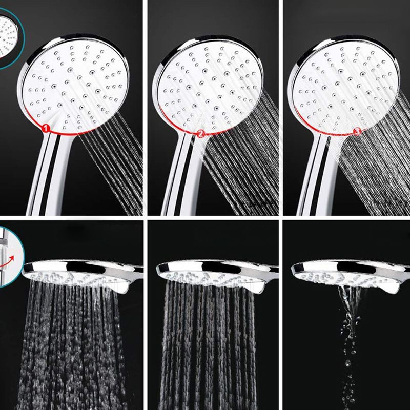 Silver Dual Shower Head 3 Setting Medium Flow Wall-Mount Showerhead Clearhalo 'Bathroom Remodel & Bathroom Fixtures' 'Home Improvement' 'home_improvement' 'home_improvement_shower_heads' 'Shower Heads' 'shower_heads' 'Showers & Bathtubs Plumbing' 'Showers & Bathtubs' 1200x1200_785acedd-ca67-4094-b59b-1cd1b793f68e