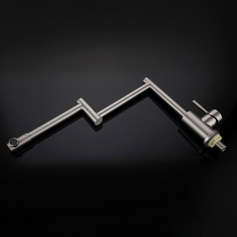 Contemporary Kitchen Sink Faucet Swivel Spout Foldable 304 Stainless Steel Kitchen Faucet Clearhalo 'Home Improvement' 'home_improvement' 'home_improvement_kitchen_faucets' 'Kitchen Faucets' 'Kitchen Remodel & Kitchen Fixtures' 'Kitchen Sinks & Faucet Components' 'kitchen_faucets' 1200x1200_7869256e-2a71-429b-a703-ce0d76c5a960