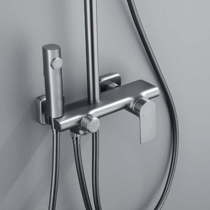 Temperature Control Shower System Valve Included Brass Wall Mounted Shower Combo Clearhalo 'Bathroom Remodel & Bathroom Fixtures' 'Home Improvement' 'home_improvement' 'home_improvement_shower_faucets' 'Shower Faucets & Systems' 'shower_faucets' 'Showers & Bathtubs Plumbing' 'Showers & Bathtubs' 1200x1200_786f3ee9-e131-49c2-b79b-62f1887a847f