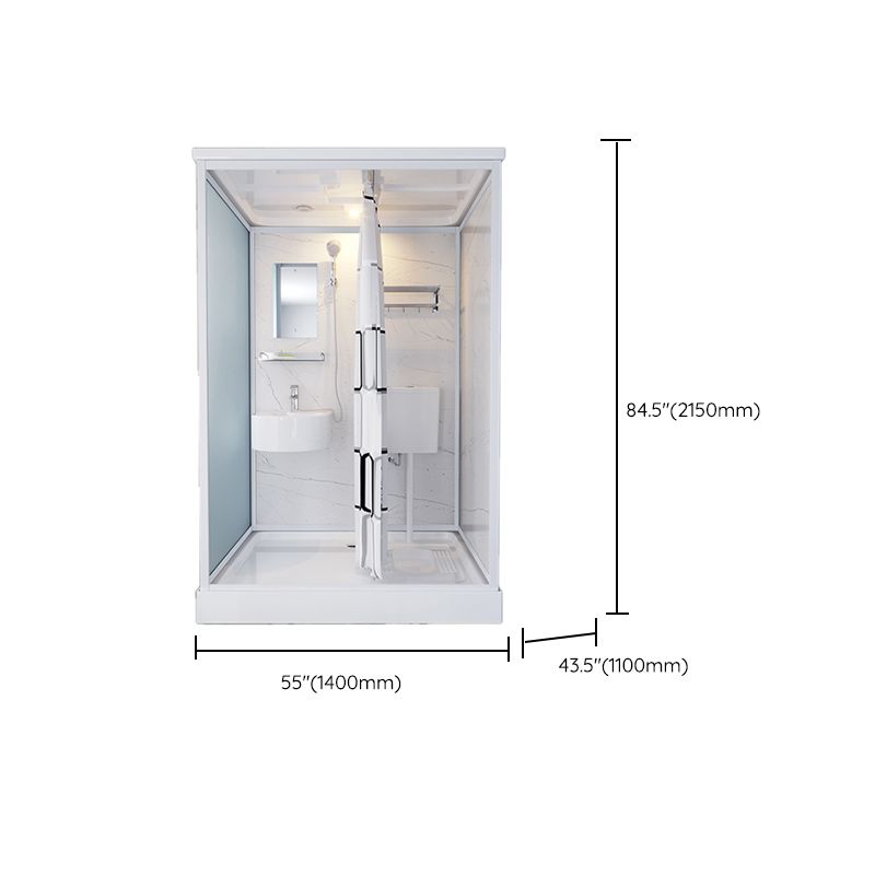 Rectangle Tempered Glass Shower Stall Clear Framed Shower Enclosure Clearhalo 'Bathroom Remodel & Bathroom Fixtures' 'Home Improvement' 'home_improvement' 'home_improvement_shower_stalls_enclosures' 'Shower Stalls & Enclosures' 'shower_stalls_enclosures' 'Showers & Bathtubs' 1200x1200_7876b2b4-20f6-452c-be94-64c9f1f4dcee