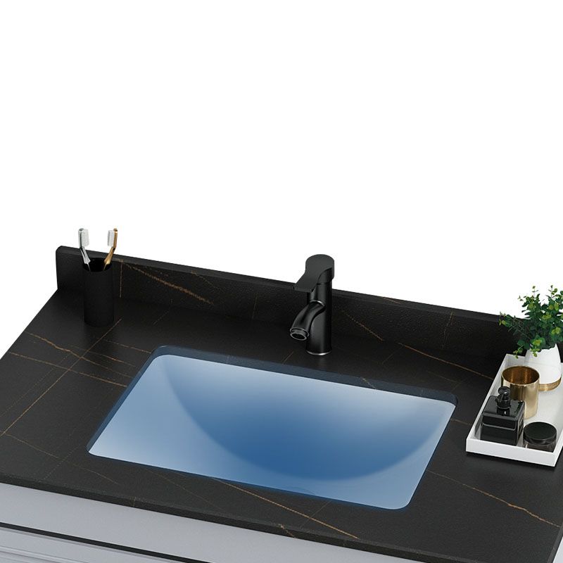 Grey Freestanding Vanity Metal Frame Glam Single Sink Shelving Included Vanity Clearhalo 'Bathroom Remodel & Bathroom Fixtures' 'Bathroom Vanities' 'bathroom_vanities' 'Home Improvement' 'home_improvement' 'home_improvement_bathroom_vanities' 1200x1200_788aa869-e0e7-4047-b2ad-7b1a714c54b3