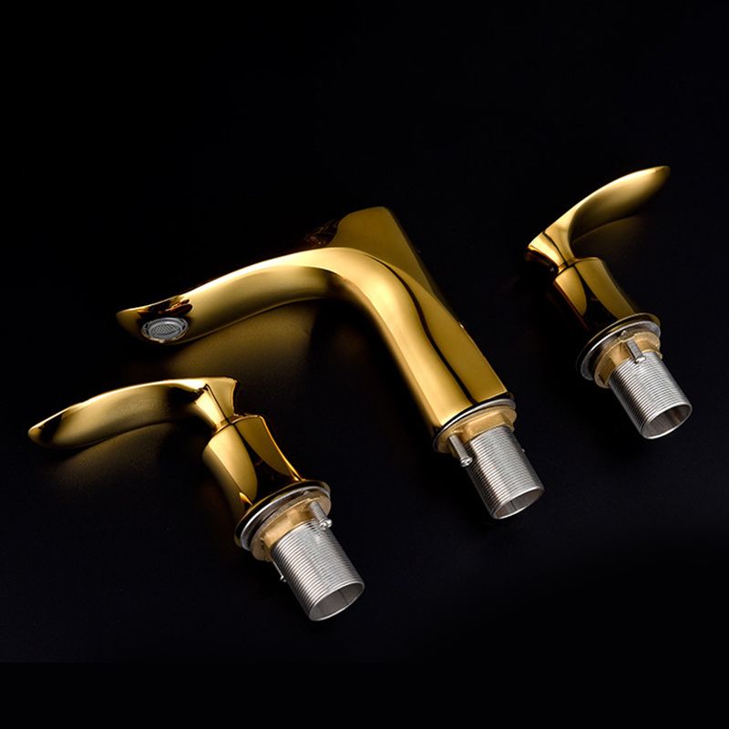 5.1" H Brass Basin Lavatory Faucet Double Handles Bathroom Faucet Clearhalo 'Bathroom Remodel & Bathroom Fixtures' 'Bathroom Sink Faucets' 'Bathroom Sinks & Faucet Components' 'bathroom_sink_faucets' 'Home Improvement' 'home_improvement' 'home_improvement_bathroom_sink_faucets' 1200x1200_788b7cc3-9c30-41f6-b054-fe71a942ee9f