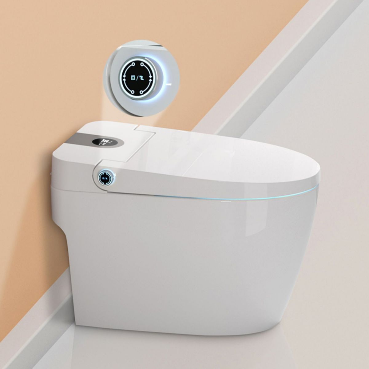White Smart Toilet Elongated Floor Mount Bidet with Heated Seat Clearhalo 'Bathroom Remodel & Bathroom Fixtures' 'Bidets' 'Home Improvement' 'home_improvement' 'home_improvement_bidets' 'Toilets & Bidets' 1200x1200_78929992-372e-42c7-8416-3f2869e79c25