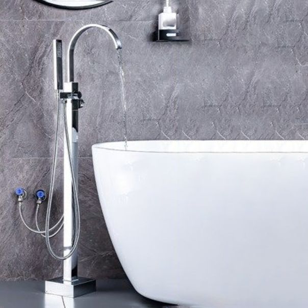 Modern Freestanding Bathtub Metal Faucet Freestanding Tub Faucet Clearhalo 'Bathroom Remodel & Bathroom Fixtures' 'Bathtub Faucets' 'bathtub_faucets' 'Home Improvement' 'home_improvement' 'home_improvement_bathtub_faucets' 1200x1200_78aa483d-b021-48e8-b20d-7013935a8271