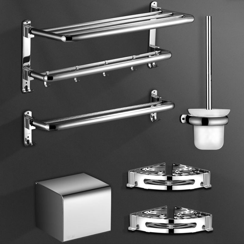 Modern Stainless Steel Towel Bar Bath Shelf Bathroom Accessory Set Clearhalo 'Bathroom Hardware Sets' 'Bathroom Hardware' 'Bathroom Remodel & Bathroom Fixtures' 'bathroom_hardware_sets' 'Home Improvement' 'home_improvement' 'home_improvement_bathroom_hardware_sets' 1200x1200_78b18af1-850f-4daa-ab0a-ea6720fd4a50