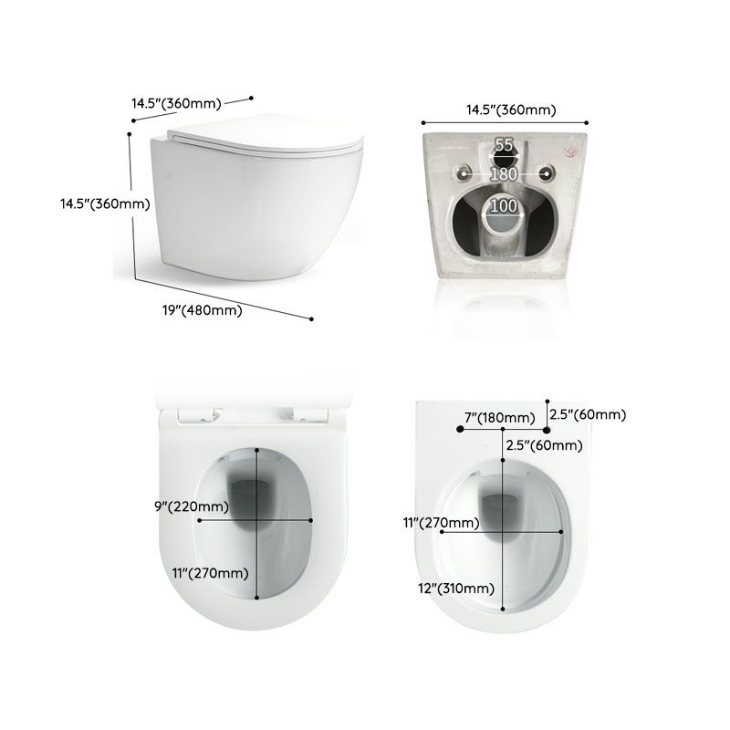 Wall-mounted Toilet Household In-wall Hidden Tank Soft-Close Seat Toilet Clearhalo 'Bathroom Remodel & Bathroom Fixtures' 'Home Improvement' 'home_improvement' 'home_improvement_toilets' 'Toilets & Bidets' 'Toilets' 1200x1200_78b6c1e7-228b-440a-aa3c-57d147a82cca
