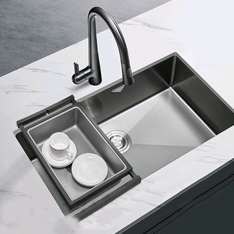 Contemporary Style Kitchen Sink Stainless Steel Kitchen Sink with Basket Strainer Clearhalo 'Home Improvement' 'home_improvement' 'home_improvement_kitchen_sinks' 'Kitchen Remodel & Kitchen Fixtures' 'Kitchen Sinks & Faucet Components' 'Kitchen Sinks' 'kitchen_sinks' 1200x1200_78b6f4b5-1666-40fc-8f1c-9c4231517632