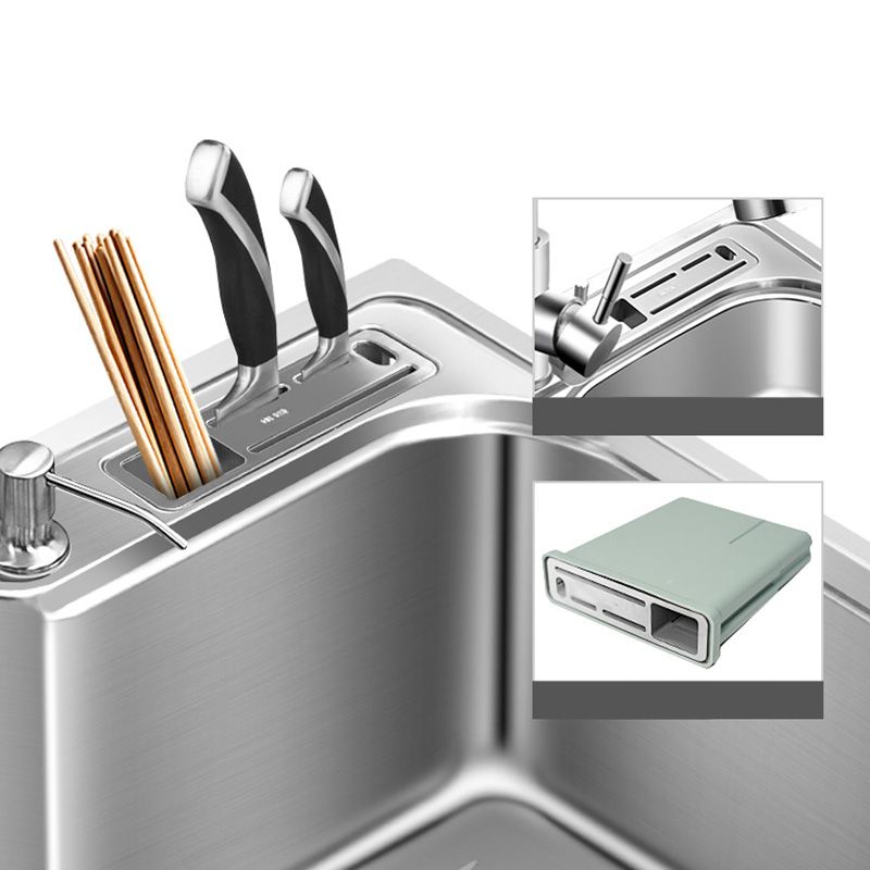 Contemporary Style Kitchen Sink Pure Color Stainless Steel 2 Holes Drop-In Kitchen Sink Clearhalo 'Home Improvement' 'home_improvement' 'home_improvement_kitchen_sinks' 'Kitchen Remodel & Kitchen Fixtures' 'Kitchen Sinks & Faucet Components' 'Kitchen Sinks' 'kitchen_sinks' 1200x1200_78e08975-83f6-4a92-a10f-dd1f226f81ca