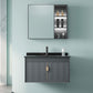 Single Sink Bathroom Vanity Modern Dark Gray Ceramic Wall Mount Vanity Set Clearhalo 'Bathroom Remodel & Bathroom Fixtures' 'Bathroom Vanities' 'bathroom_vanities' 'Home Improvement' 'home_improvement' 'home_improvement_bathroom_vanities' 1200x1200_79104f65-ee57-47c1-98e7-36fb29db5207