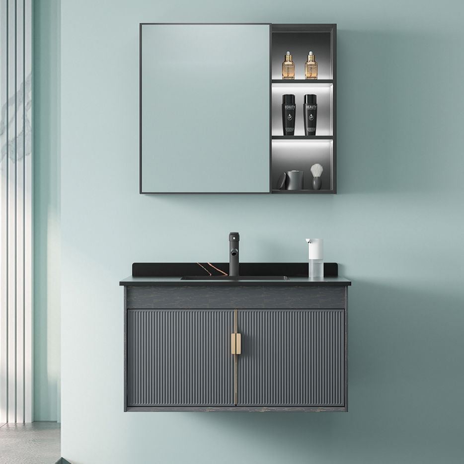 Single Sink Bathroom Vanity Modern Dark Gray Ceramic Wall Mount Vanity Set Clearhalo 'Bathroom Remodel & Bathroom Fixtures' 'Bathroom Vanities' 'bathroom_vanities' 'Home Improvement' 'home_improvement' 'home_improvement_bathroom_vanities' 1200x1200_79104f65-ee57-47c1-98e7-36fb29db5207