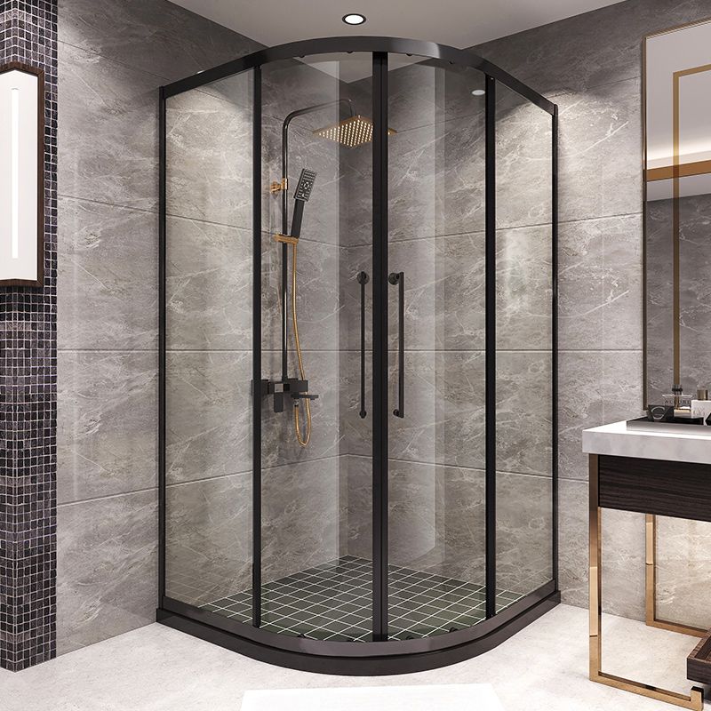 Semi-Frameless Tempered Glass Shower Enclosure with Pedestal Half-Framed Shower Enclosure Clearhalo 'Bathroom Remodel & Bathroom Fixtures' 'Home Improvement' 'home_improvement' 'home_improvement_shower_stalls_enclosures' 'Shower Stalls & Enclosures' 'shower_stalls_enclosures' 'Showers & Bathtubs' 1200x1200_79225115-a897-465f-9d21-b41e7b614651
