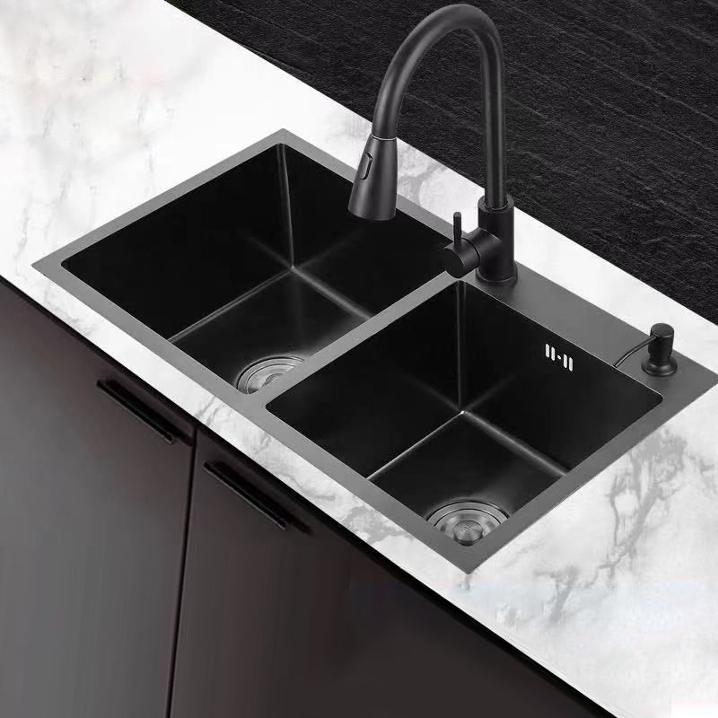 Modern Style Kitchen Sink Stainless Steel Rectangle 2 Holes Kitchen Sink Clearhalo 'Home Improvement' 'home_improvement' 'home_improvement_kitchen_sinks' 'Kitchen Remodel & Kitchen Fixtures' 'Kitchen Sinks & Faucet Components' 'Kitchen Sinks' 'kitchen_sinks' 1200x1200_7923cb72-4099-4880-a757-59e6abd59130