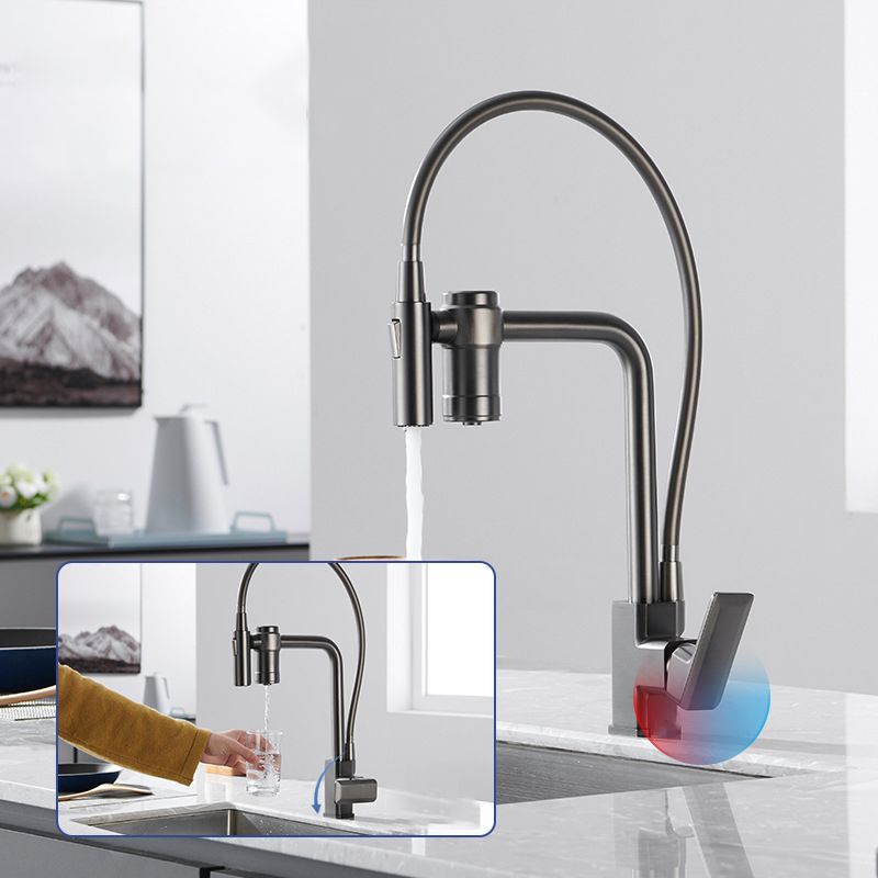 Single Handle Kitchen Faucet with Supply Lines Kitchen Sink Faucet with Pull down Sprayer Clearhalo 'Home Improvement' 'home_improvement' 'home_improvement_kitchen_faucets' 'Kitchen Faucets' 'Kitchen Remodel & Kitchen Fixtures' 'Kitchen Sinks & Faucet Components' 'kitchen_faucets' 1200x1200_79384163-278c-4900-9970-2dfd4ecee2bb