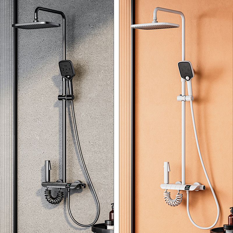 Modern Square Swivel Shower Metal Shower Head Shower Faucet on Wall Clearhalo 'Bathroom Remodel & Bathroom Fixtures' 'Home Improvement' 'home_improvement' 'home_improvement_shower_faucets' 'Shower Faucets & Systems' 'shower_faucets' 'Showers & Bathtubs Plumbing' 'Showers & Bathtubs' 1200x1200_794a1121-4277-4885-a6c6-2c5c09278e5a