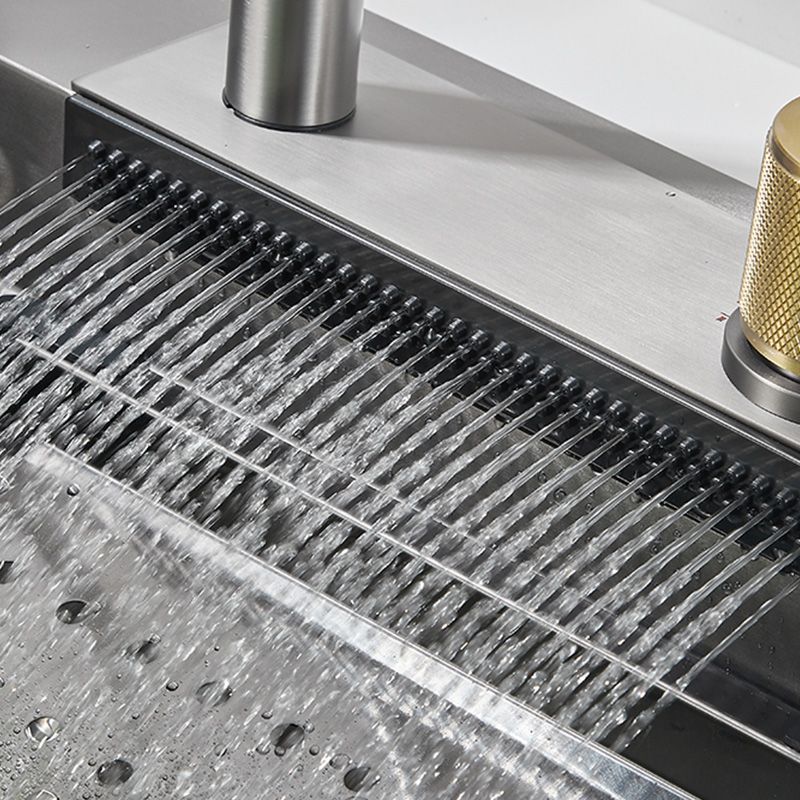 Modern Style Kitchen Sink Soundproof Design Kitchen Sink with Basket Strainer Clearhalo 'Home Improvement' 'home_improvement' 'home_improvement_kitchen_sinks' 'Kitchen Remodel & Kitchen Fixtures' 'Kitchen Sinks & Faucet Components' 'Kitchen Sinks' 'kitchen_sinks' 1200x1200_7957d45d-8227-4885-8971-58f9d1af54d3