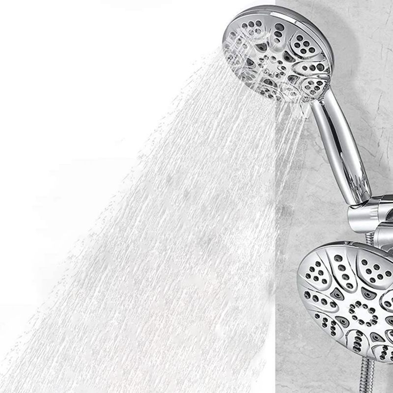 Contemporary Shower Combo Dual Shower Head Chrome Ceiling Mounted Round Shower Head Clearhalo 'Bathroom Remodel & Bathroom Fixtures' 'Home Improvement' 'home_improvement' 'home_improvement_shower_heads' 'Shower Heads' 'shower_heads' 'Showers & Bathtubs Plumbing' 'Showers & Bathtubs' 1200x1200_795966aa-ac97-4c36-b1d2-1bc79f1d9cf8