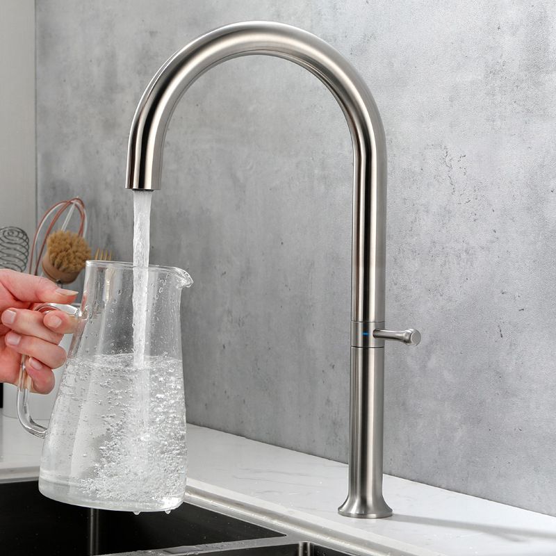 Modern Kitchen Faucet Stainless Steel Single Handle High Arc Kitchen Faucet Clearhalo 'Home Improvement' 'home_improvement' 'home_improvement_kitchen_faucets' 'Kitchen Faucets' 'Kitchen Remodel & Kitchen Fixtures' 'Kitchen Sinks & Faucet Components' 'kitchen_faucets' 1200x1200_797e1e2d-27f4-4489-8430-437efed52fe6