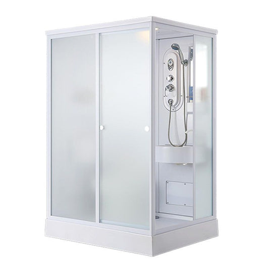 White Rectangle Shower Enclosure Tempered Glass Shower Enclosure Clearhalo 'Bathroom Remodel & Bathroom Fixtures' 'Home Improvement' 'home_improvement' 'home_improvement_shower_stalls_enclosures' 'Shower Stalls & Enclosures' 'shower_stalls_enclosures' 'Showers & Bathtubs' 1200x1200_798e1189-d96d-44ed-997b-fe5d633338c8