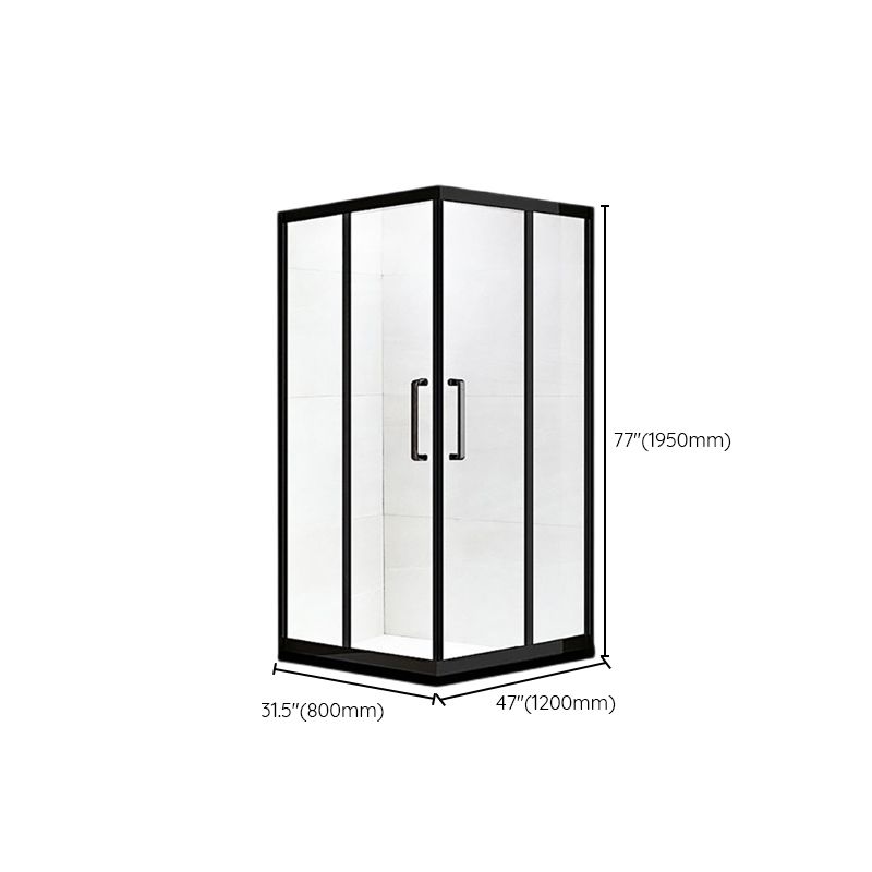 Framed Black Shower Enclosure Clear Easy Clean Glass Shower Enclosure Clearhalo 'Bathroom Remodel & Bathroom Fixtures' 'Home Improvement' 'home_improvement' 'home_improvement_shower_stalls_enclosures' 'Shower Stalls & Enclosures' 'shower_stalls_enclosures' 'Showers & Bathtubs' 1200x1200_79936513-e07d-40b3-bc3a-d83c342a591e