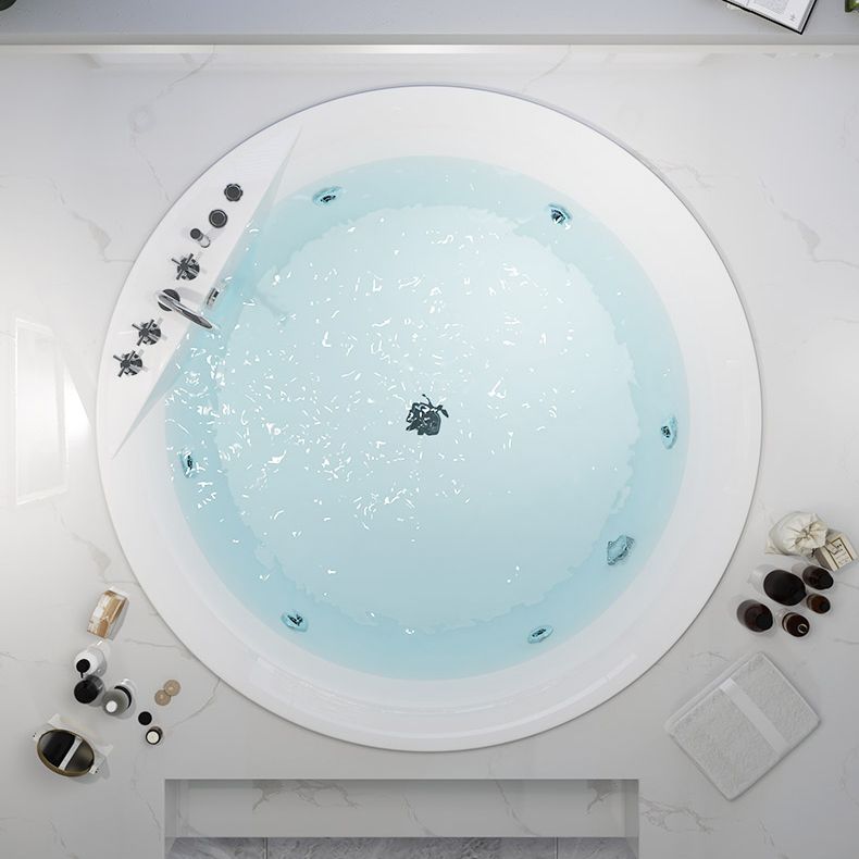 Modern White Acrylic Bath Tub Round Drop-in Bathtub for Home Clearhalo 'Bathroom Remodel & Bathroom Fixtures' 'Bathtubs' 'Home Improvement' 'home_improvement' 'home_improvement_bathtubs' 'Showers & Bathtubs' 1200x1200_799936d2-322e-48bb-b368-9321ba2c5281