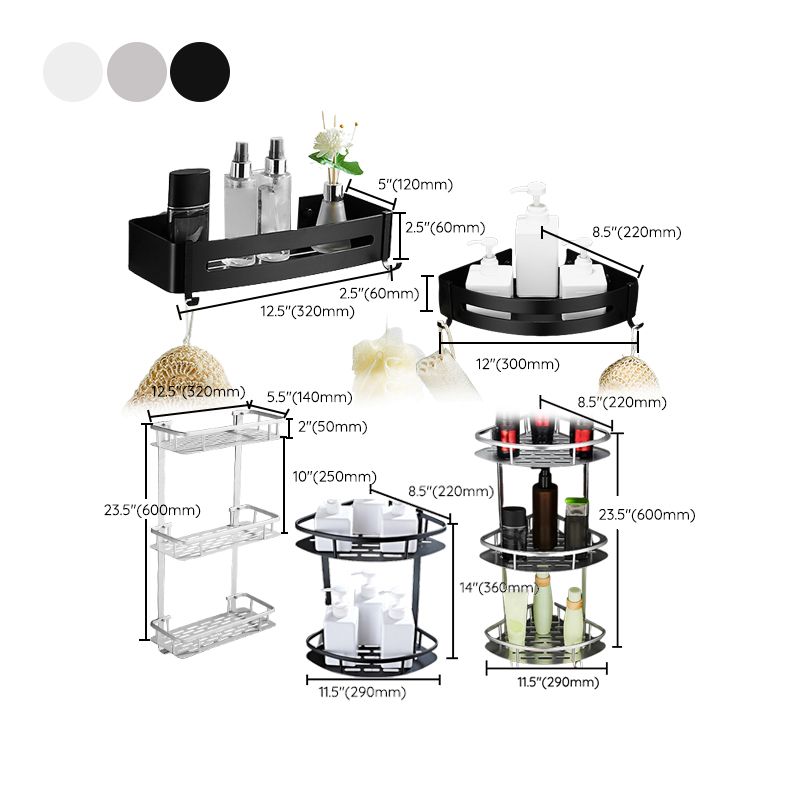 Contemporary Metal Bathroom Accessories Hardware Set with Bath Shelf Clearhalo 'Bathroom Hardware Sets' 'Bathroom Hardware' 'Bathroom Remodel & Bathroom Fixtures' 'bathroom_hardware_sets' 'Home Improvement' 'home_improvement' 'home_improvement_bathroom_hardware_sets' 1200x1200_79a09ef8-04a8-41d5-aff1-84325dac141e