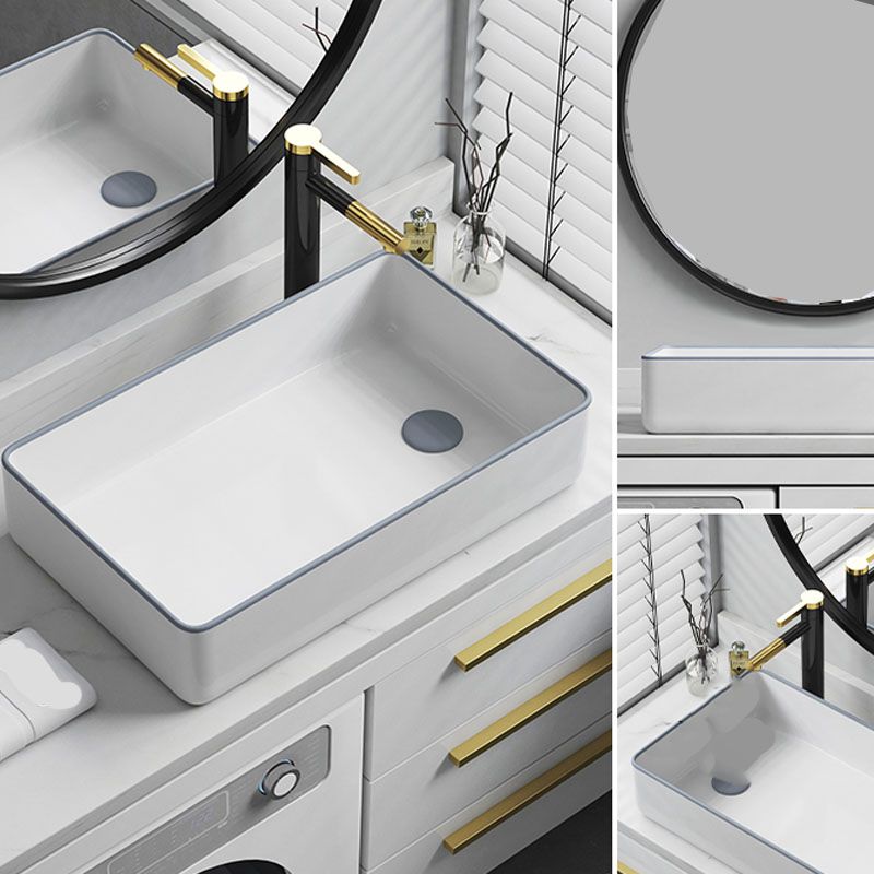 Bathroom Sink Ceramic Rectangular Faucet Single Rod Handle Sink Clearhalo 'Bathroom Remodel & Bathroom Fixtures' 'Bathroom Sinks & Faucet Components' 'Bathroom Sinks' 'bathroom_sink' 'Home Improvement' 'home_improvement' 'home_improvement_bathroom_sink' 1200x1200_79a204e6-02a9-4f61-aa82-d3a5d82f510e