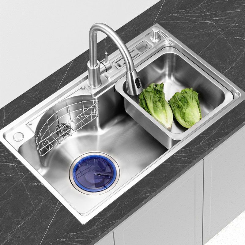 Stainless Steel Kitchen Sink 2 Holes Overflow Hole Design Drop-In Kitchen Sink Clearhalo 'Home Improvement' 'home_improvement' 'home_improvement_kitchen_sinks' 'Kitchen Remodel & Kitchen Fixtures' 'Kitchen Sinks & Faucet Components' 'Kitchen Sinks' 'kitchen_sinks' 1200x1200_79a3bb67-e089-4ed3-82ce-b53521bc6d33