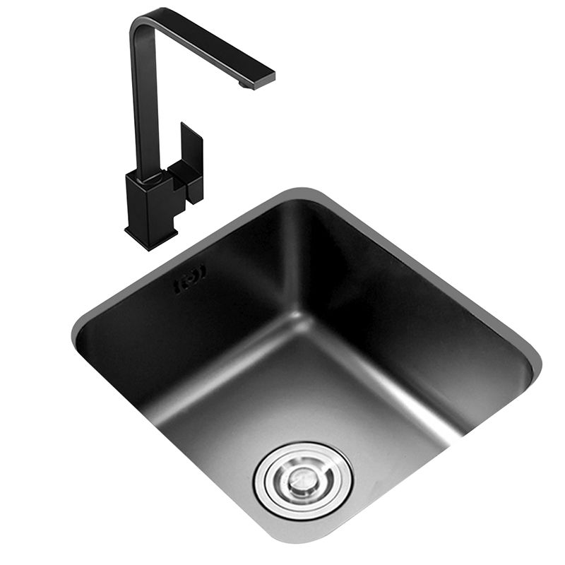 Contemporary Stainless Steel Sink in black with Strainer Drop-In Kitchen Sink Clearhalo 'Home Improvement' 'home_improvement' 'home_improvement_kitchen_sinks' 'Kitchen Remodel & Kitchen Fixtures' 'Kitchen Sinks & Faucet Components' 'Kitchen Sinks' 'kitchen_sinks' 1200x1200_79aa0b30-6fba-4ab4-9a91-6bb93283ed79