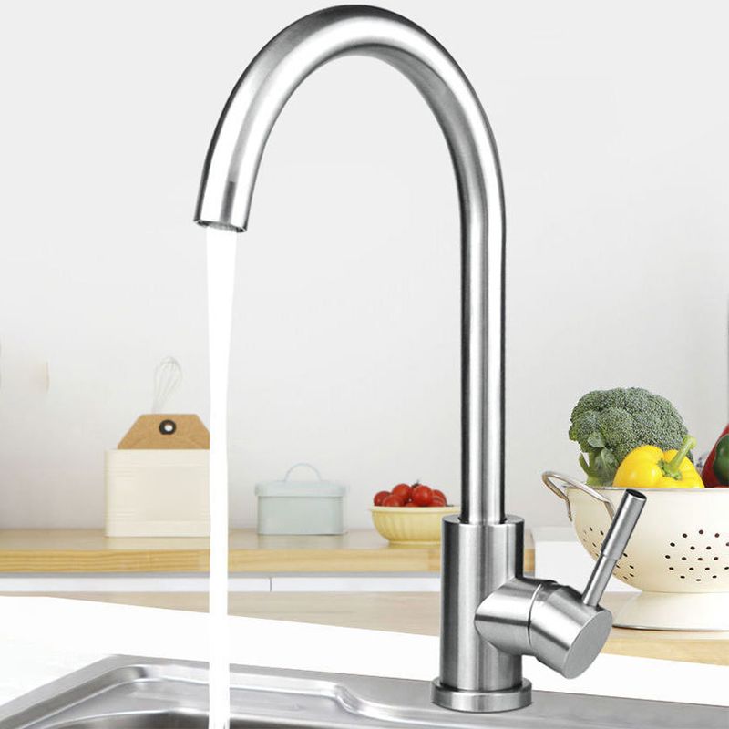 1-Handle Faucets Stainless Steel with Water Dispenser Standard Kitchen Faucet Clearhalo 'Home Improvement' 'home_improvement' 'home_improvement_kitchen_faucets' 'Kitchen Faucets' 'Kitchen Remodel & Kitchen Fixtures' 'Kitchen Sinks & Faucet Components' 'kitchen_faucets' 1200x1200_79bdd613-e3e1-47b1-a623-5cb27ef851ce