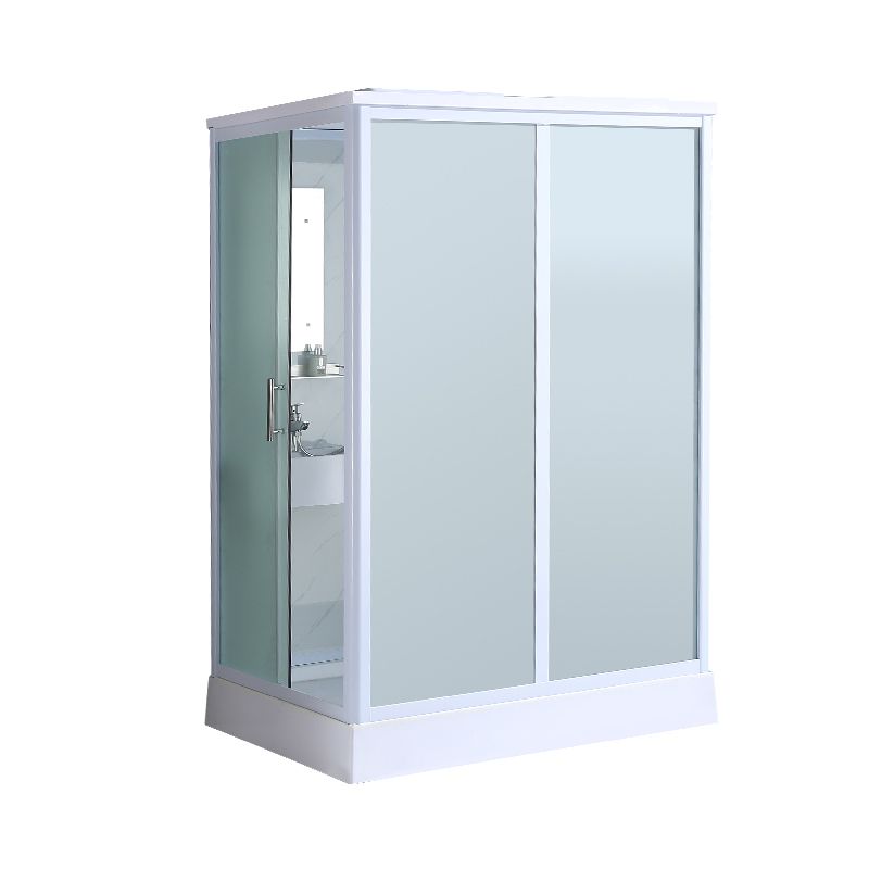 Shower Stall Semi-Frameless Single Sliding Rectangle White Frosted Shower Enclosure Clearhalo 'Bathroom Remodel & Bathroom Fixtures' 'Home Improvement' 'home_improvement' 'home_improvement_shower_stalls_enclosures' 'Shower Stalls & Enclosures' 'shower_stalls_enclosures' 'Showers & Bathtubs' 1200x1200_79c46344-a145-4f47-9a7b-678fbbd00285