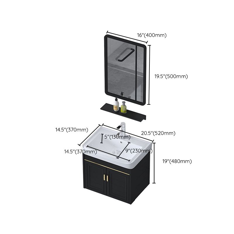 Ceramic Sink Vanity Glam Wall-Mounted Bathroom Vanity for Bathroom Clearhalo 'Bathroom Remodel & Bathroom Fixtures' 'Bathroom Vanities' 'bathroom_vanities' 'Home Improvement' 'home_improvement' 'home_improvement_bathroom_vanities' 1200x1200_79cd1892-4c02-4905-a685-a453c63537c9