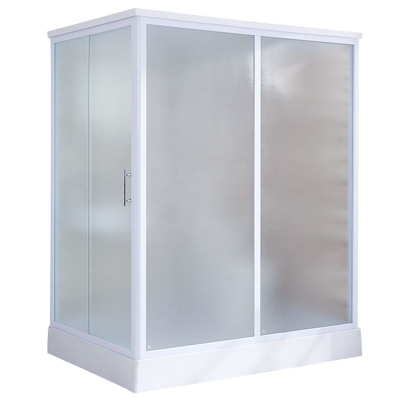 Rectangle Tempered Glass Shower Enclosure White Framed Shower Stall Clearhalo 'Bathroom Remodel & Bathroom Fixtures' 'Home Improvement' 'home_improvement' 'home_improvement_shower_stalls_enclosures' 'Shower Stalls & Enclosures' 'shower_stalls_enclosures' 'Showers & Bathtubs' 1200x1200_79f7f672-883b-4b4f-9183-06eb06706892