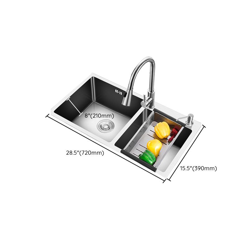 Modern Style Kitchen Sink Drop-In Kitchen Double Sink with Soundproofing Clearhalo 'Home Improvement' 'home_improvement' 'home_improvement_kitchen_sinks' 'Kitchen Remodel & Kitchen Fixtures' 'Kitchen Sinks & Faucet Components' 'Kitchen Sinks' 'kitchen_sinks' 1200x1200_79f81726-ce5c-4916-9108-7d265e35f324