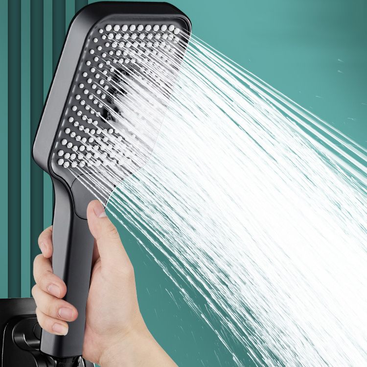 Modern Rectangular Hand Shower in Black 3 Sprays Wall-Mount Hand Shower Clearhalo 'Bathroom Remodel & Bathroom Fixtures' 'Home Improvement' 'home_improvement' 'home_improvement_shower_heads' 'Shower Heads' 'shower_heads' 'Showers & Bathtubs Plumbing' 'Showers & Bathtubs' 1200x1200_79fa3154-47fe-4a83-86ba-0b960801e3ff