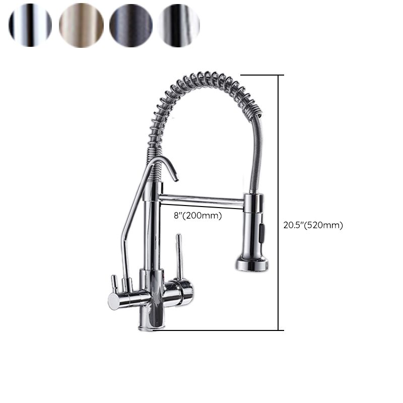 Modern Faucet Spring Swivel Drop down Lever Handle High Arc Kitchen Faucet Clearhalo 'Home Improvement' 'home_improvement' 'home_improvement_kitchen_faucets' 'Kitchen Faucets' 'Kitchen Remodel & Kitchen Fixtures' 'Kitchen Sinks & Faucet Components' 'kitchen_faucets' 1200x1200_7a27582d-56c6-46fd-a468-df71bf46767f