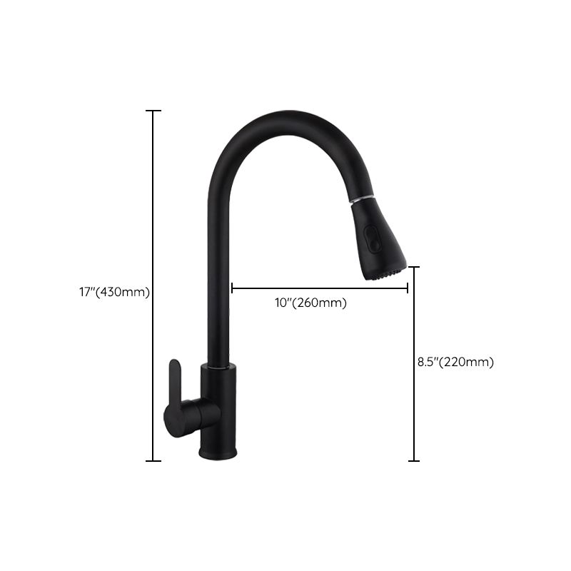 Contemporary Retractable Kitchen Faucet Stainless Steel 1-Handle High Arc Kitchen Faucet Clearhalo 'Home Improvement' 'home_improvement' 'home_improvement_kitchen_faucets' 'Kitchen Faucets' 'Kitchen Remodel & Kitchen Fixtures' 'Kitchen Sinks & Faucet Components' 'kitchen_faucets' 1200x1200_7a29c1dc-2733-412a-b79e-50baf24bd2d2