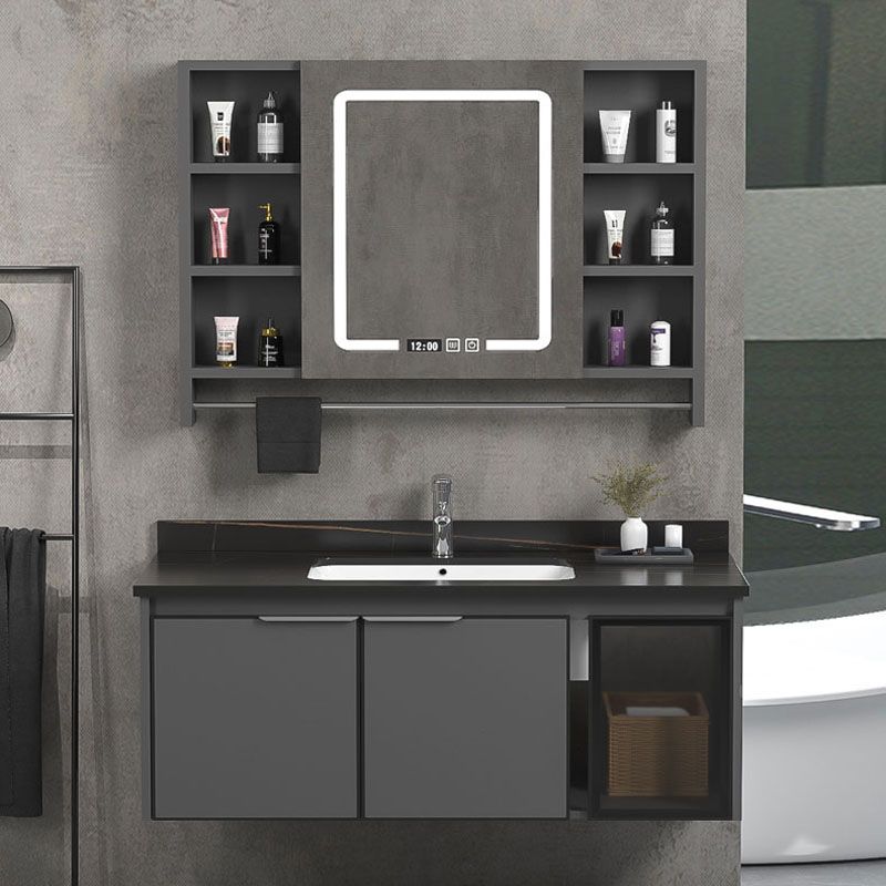 Single Sink Bathroom Vanity Wall Mount Rectangular Single Modern Vanity Set Clearhalo 'Bathroom Remodel & Bathroom Fixtures' 'Bathroom Vanities' 'bathroom_vanities' 'Home Improvement' 'home_improvement' 'home_improvement_bathroom_vanities' 1200x1200_7a31628d-bdcf-4cd2-a756-2be35da6048b