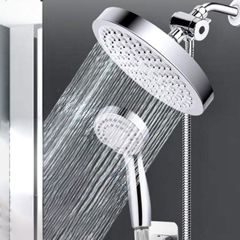 Silver Dual Shower Head with Hose Modern Style Wall-Mount Showerhead Clearhalo 'Bathroom Remodel & Bathroom Fixtures' 'Home Improvement' 'home_improvement' 'home_improvement_shower_heads' 'Shower Heads' 'shower_heads' 'Showers & Bathtubs Plumbing' 'Showers & Bathtubs' 1200x1200_7a3b7f90-0ba0-4f2e-8c9f-8429df610711