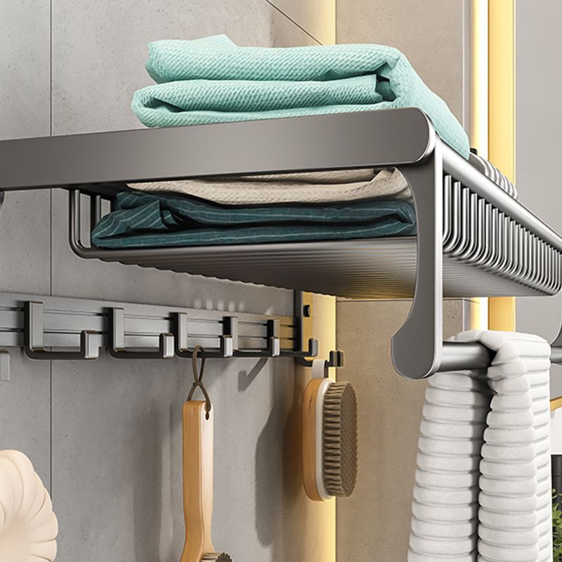 Gray Bathroom Accessory As Individual Or As a Set with Towel Bar/Bath Shelf/Robe Hooks Clearhalo 'Bathroom Hardware Sets' 'Bathroom Hardware' 'Bathroom Remodel & Bathroom Fixtures' 'bathroom_hardware_sets' 'Home Improvement' 'home_improvement' 'home_improvement_bathroom_hardware_sets' 1200x1200_7a3e540e-c933-4025-89e9-babe4dc16f65