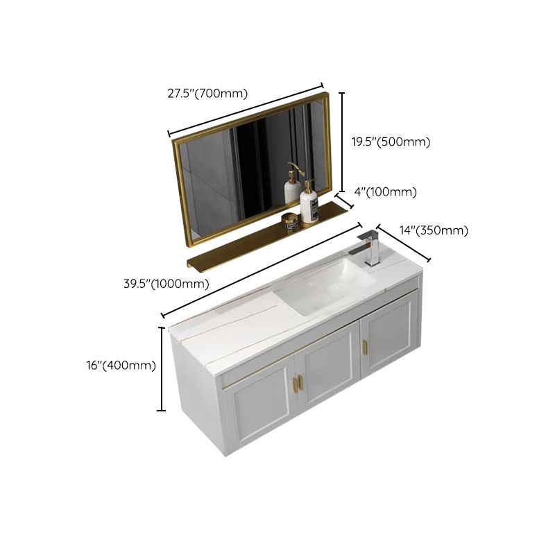 Glam Single Sink Vanity Wall Mount Metal Base Rectangular Bath Vanity Clearhalo 'Bathroom Remodel & Bathroom Fixtures' 'Bathroom Vanities' 'bathroom_vanities' 'Home Improvement' 'home_improvement' 'home_improvement_bathroom_vanities' 1200x1200_7a41a991-3544-4e60-b22d-ae20dfb32eb5