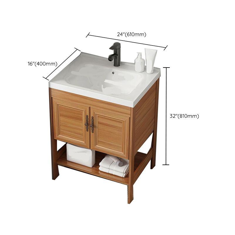 Contemporary Vanity Sink Wooden Mirror Cabinet Bathroom Space Saver Vanity Clearhalo 'Bathroom Remodel & Bathroom Fixtures' 'Bathroom Vanities' 'bathroom_vanities' 'Home Improvement' 'home_improvement' 'home_improvement_bathroom_vanities' 1200x1200_7a62450e-a36f-42a3-8ddc-5773ba04fb96