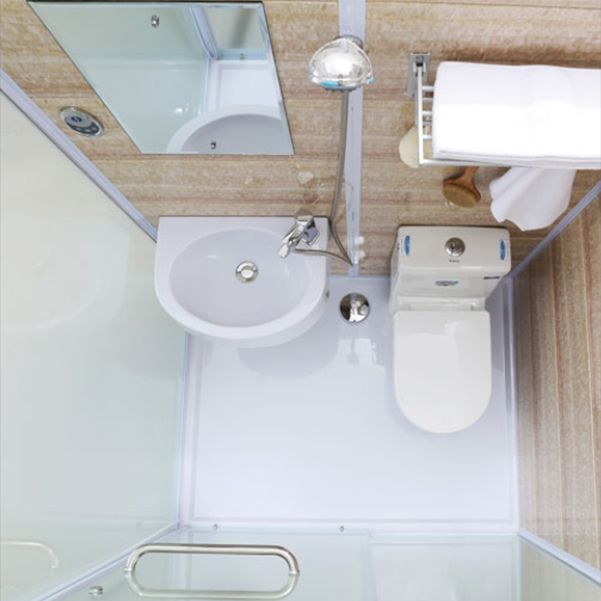 White Rectangular Shower Stall Tempered Glass Shower Enclosure without toilet Clearhalo 'Bathroom Remodel & Bathroom Fixtures' 'Home Improvement' 'home_improvement' 'home_improvement_shower_stalls_enclosures' 'Shower Stalls & Enclosures' 'shower_stalls_enclosures' 'Showers & Bathtubs' 1200x1200_7a657fad-62f7-4c44-93c7-87e3357b4a7a