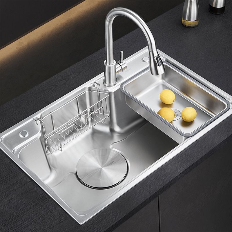 Contemporary Kitchen Sink Set Stainless Steel Friction Resistant Kitchen Sink Set Clearhalo 'Home Improvement' 'home_improvement' 'home_improvement_kitchen_sinks' 'Kitchen Remodel & Kitchen Fixtures' 'Kitchen Sinks & Faucet Components' 'Kitchen Sinks' 'kitchen_sinks' 1200x1200_7a6d53b0-fd56-4878-9810-5c77338dff91